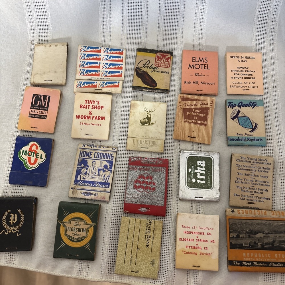 vintage matchbook‎ #36  Florsheim Portage Mr Goodwrench GM Republic studios USO